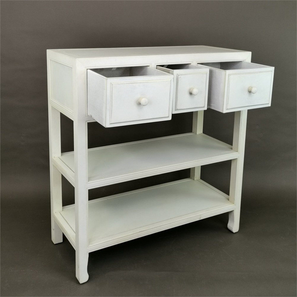 Suchow console table 32Wx14Dx34 quotH white wooden table   Transitional   Console Tables   by Homesquare  Houzz