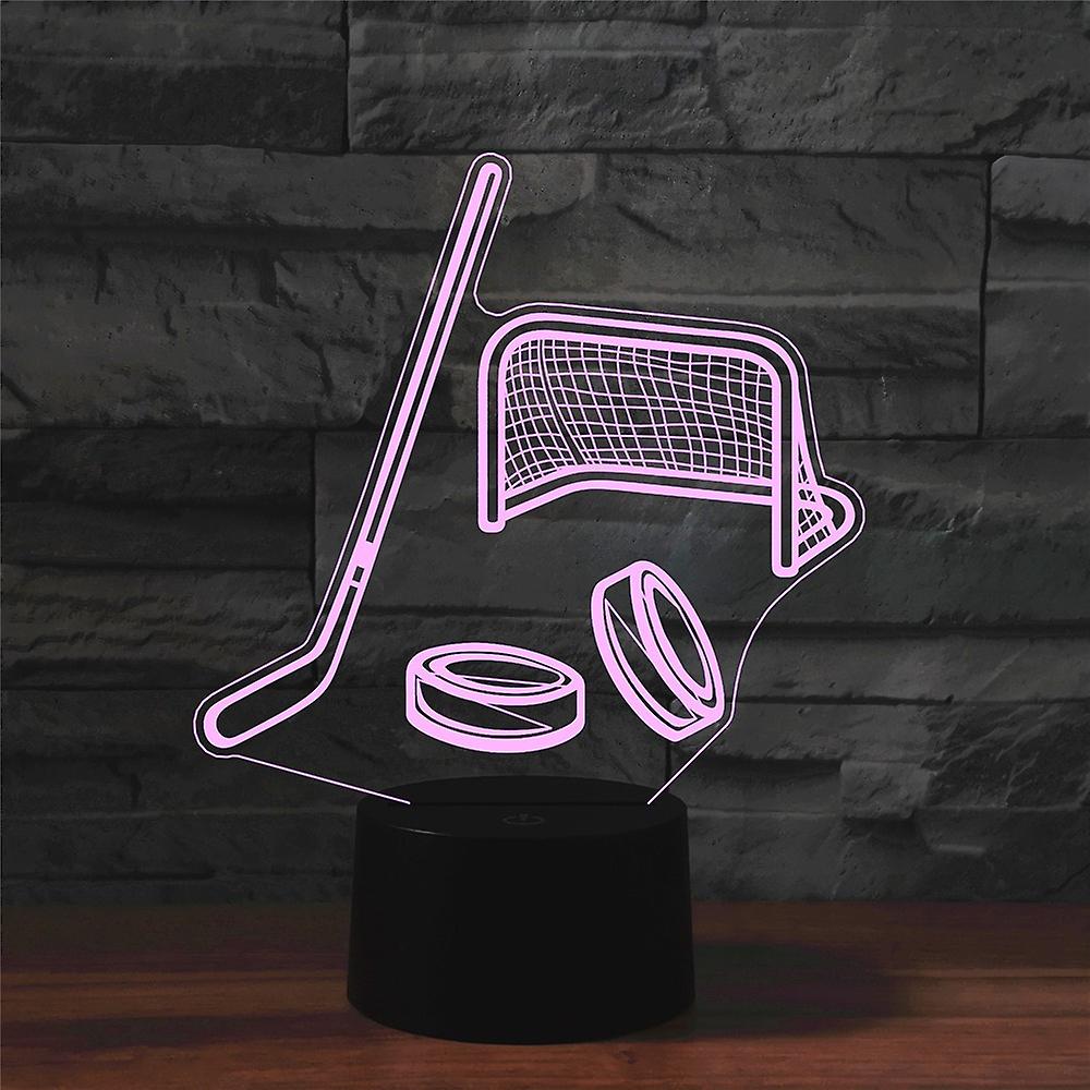 Night Light 3d Illusion Lamp Hockey Stick Desk Lamp Home Table Bedroom Decor Lighting For Kids Toy Birthdays Christmas Gift