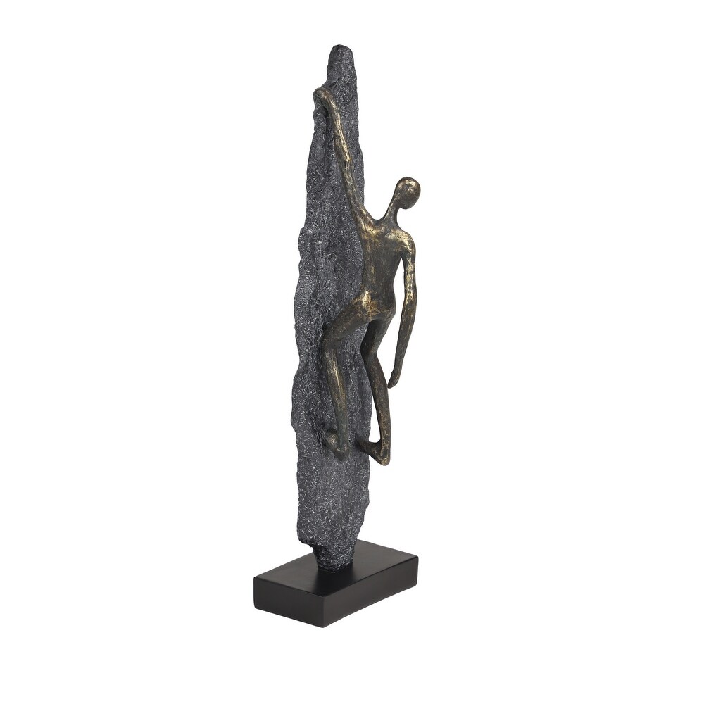 Bronze Polystone Climbing People Sculpture   6 x 5 x 19