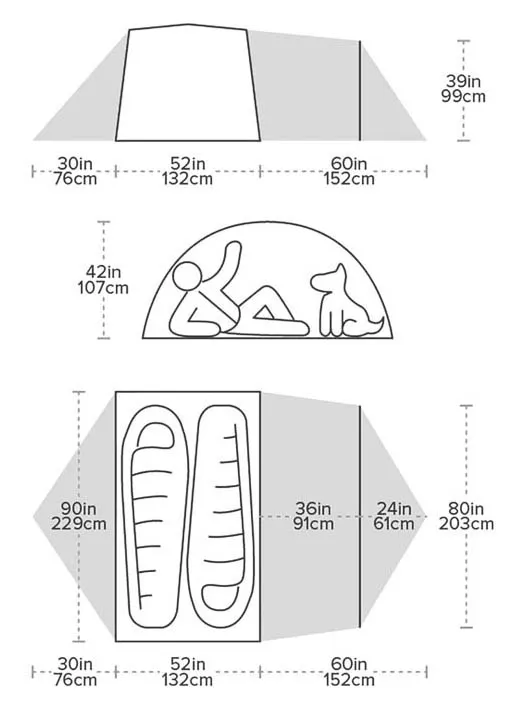 Big Agnes Blacktail 2 Hotel Bikepack Tent， 2 Person TBTHBP221 Packed Size: 21 x 7 in， Minimum Weight: 5.56 lb，  w/ Free Shipping