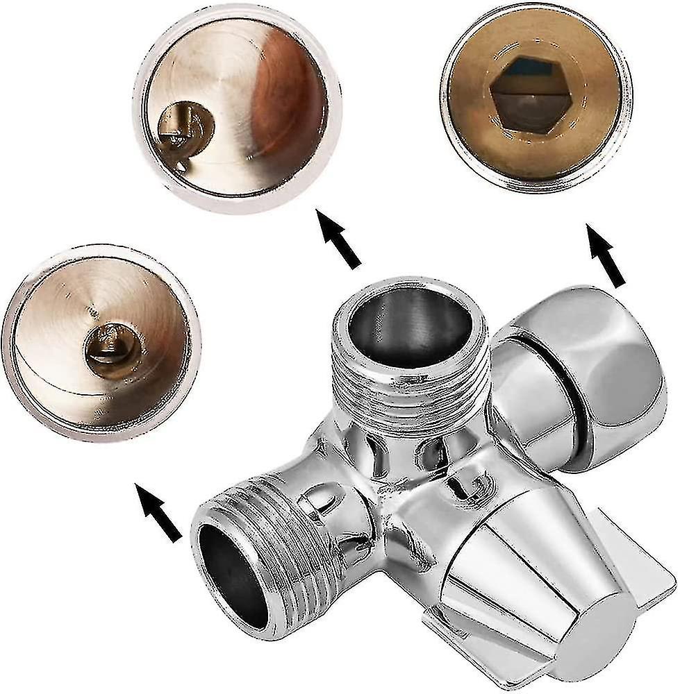 Solid Brass 3 Way Valve， 3 Way Diverter Valve Switch， 3 Way Shower Diverter Valve， G1/2