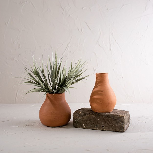 Set Of 2 Shaped Terracotta Vases Foreside Home amp Garden