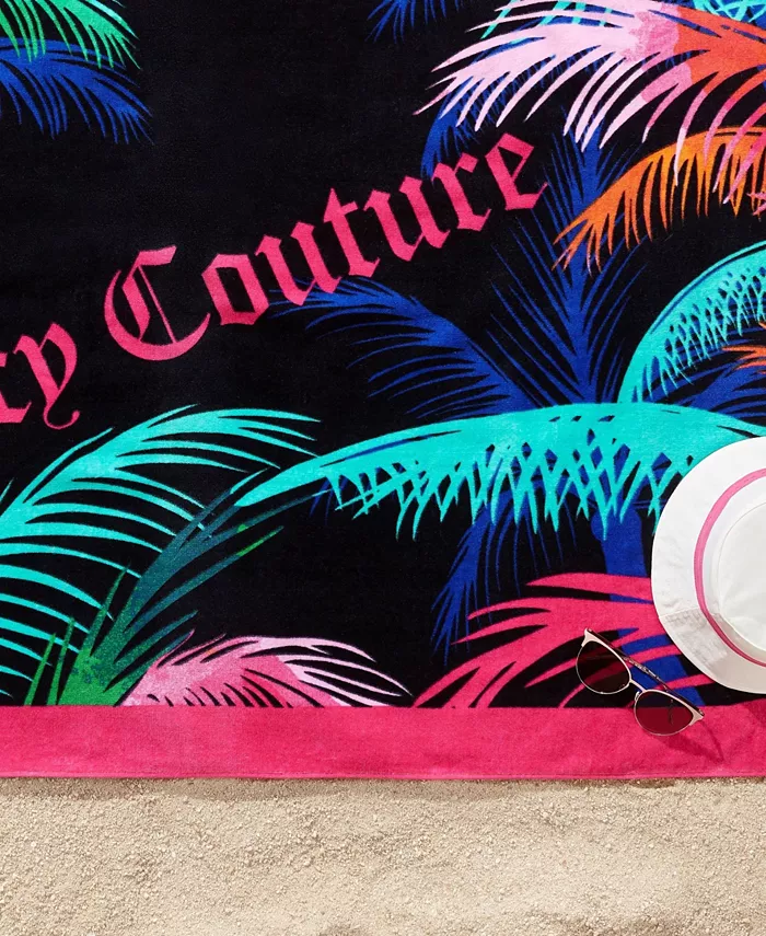 Juicy Couture Neon Palm Cotton Beach Towel 36 x 68