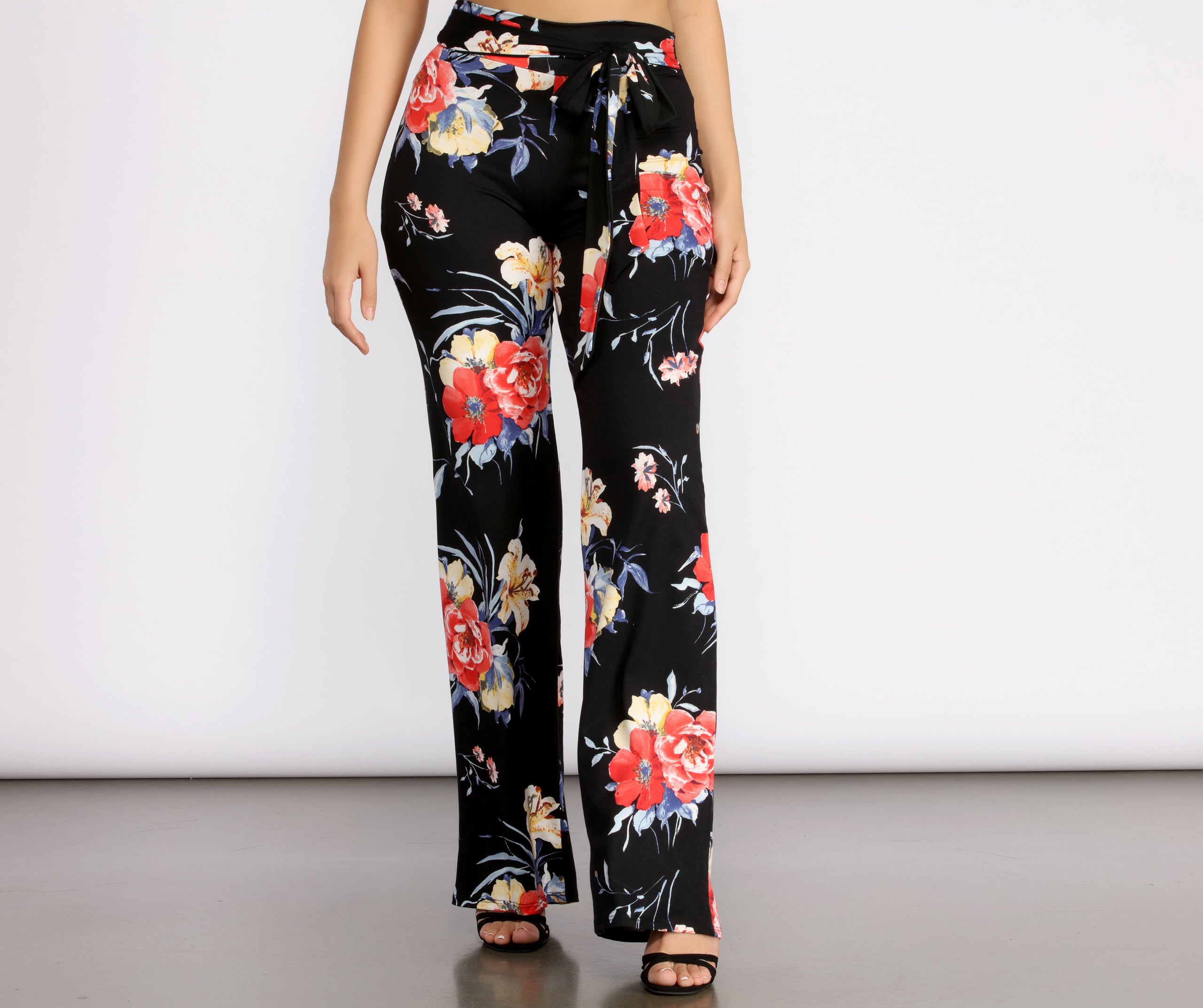 My Vibe Floral High Waist Dress Pants