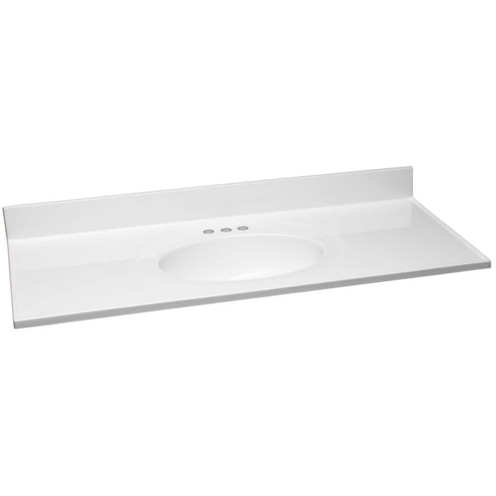 Design House 49 in W x 22 in D Cultured Marble Vanity Top in Solid White with Solid White Basin