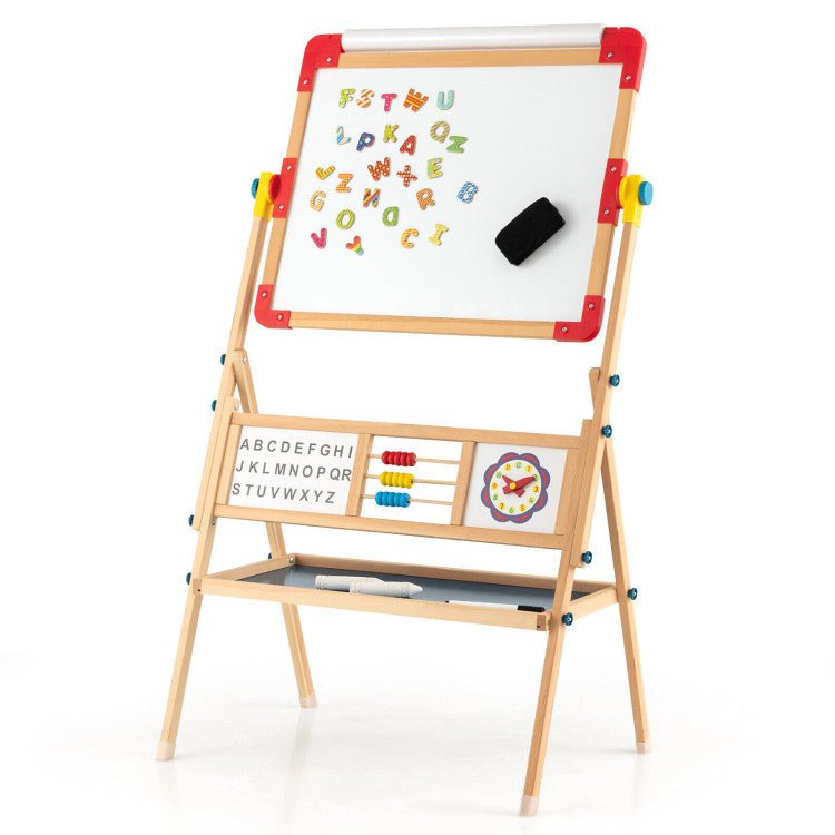 Best 3-In-1 Kids Wooden Art Easel Chalkboard With Drawing Paper Roll