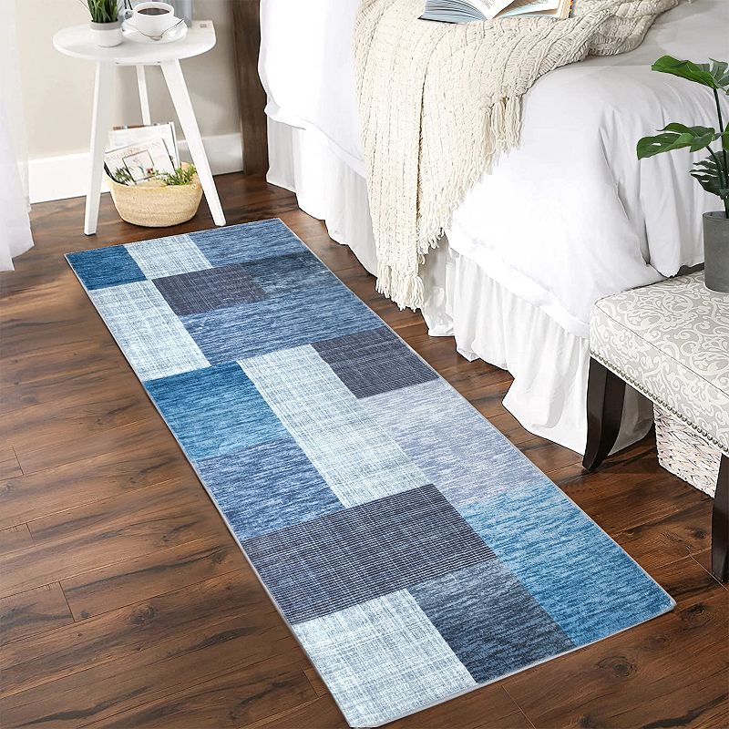 Glowsol Machine Washable Indoor Modern Geometric Area Rug