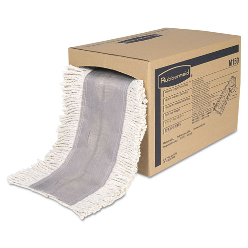 Rubbermaid Cut To Length Dust Mops | Cotton， White， Cut-End， 5 x 40 Ft， 1 Box | M150WH