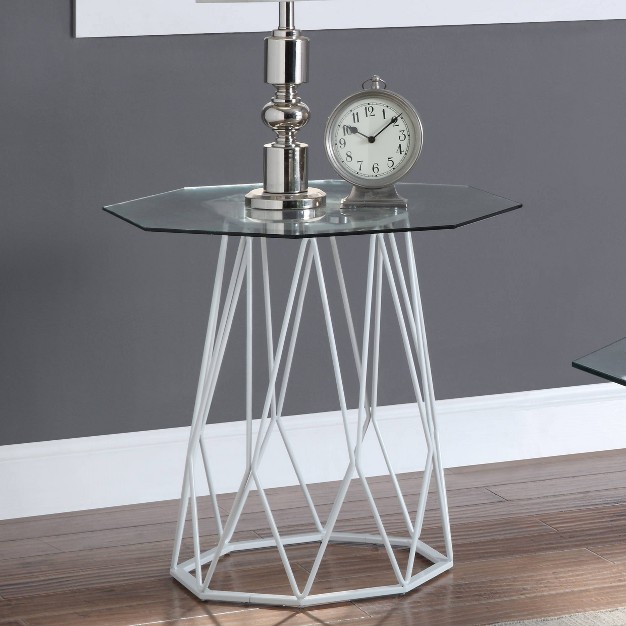 Hamela Glass Top End Table Mibasics