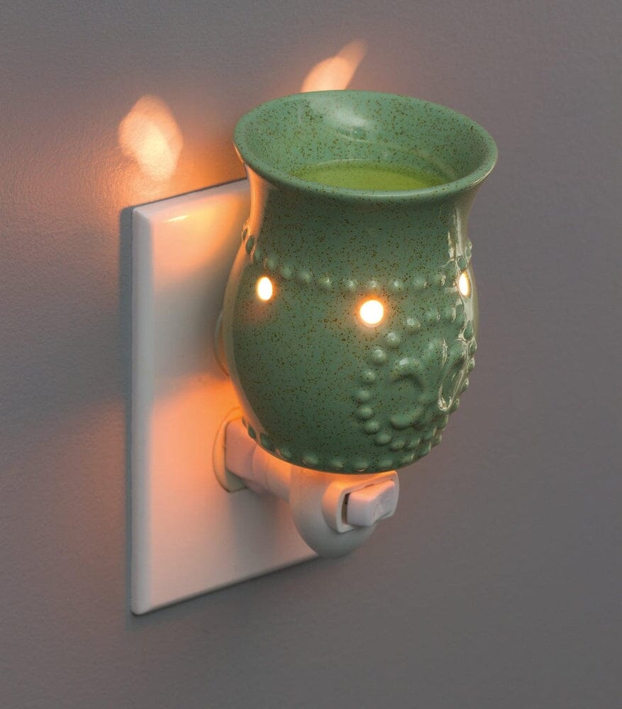 Plug-In Fragrance Wax Melt Warmer (Sage Green Fleur-de-lis)