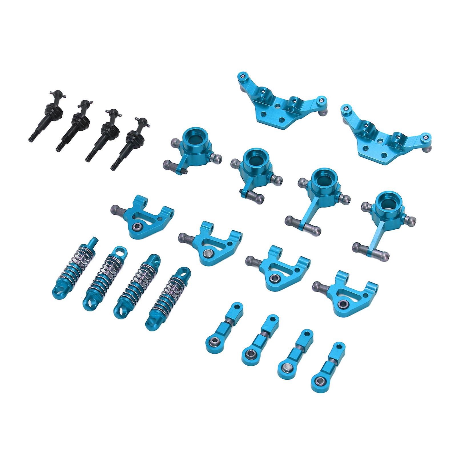 Aluminum Alloy Rc Car Upgrade Parts Kit Shock Absorbers Cvd Drive Shaft Front Rear Steering Cup For Wltoys K969 1/28 Rc Car Blue