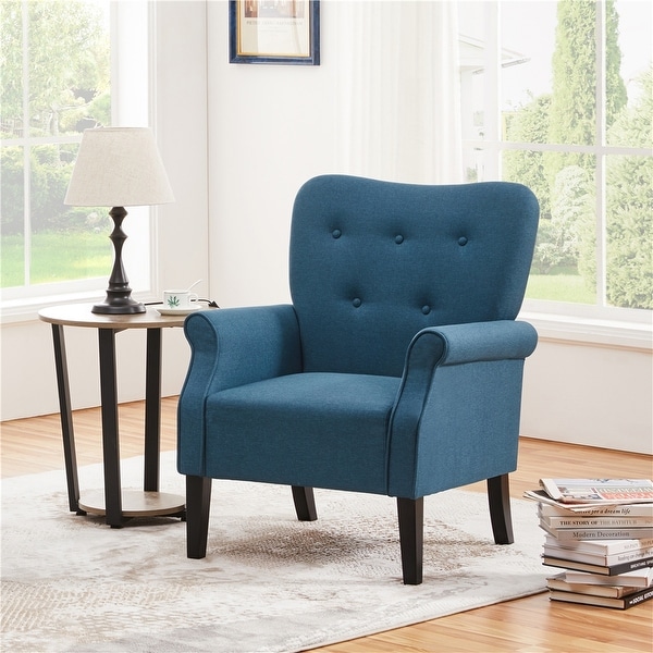 Yaheetech Modern Polyester Fabrics Upholstered Accent Chair Single Sofa for Living Room