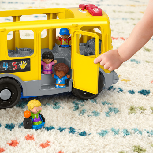 Fisher-Price Little People Toddler Learning Toy， Big Yellow School Bus Musical Push Toy (GLT75)