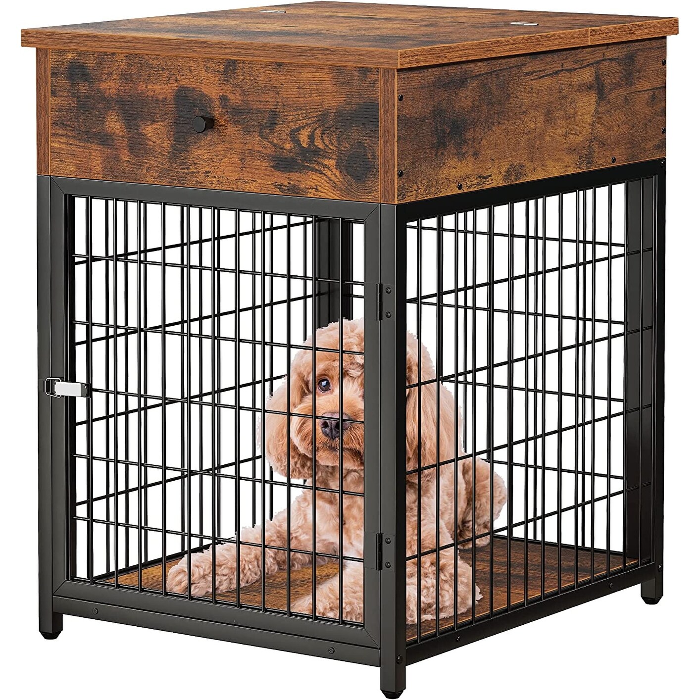 Furniture Dog Crates， Furniture Style Wood Dog Kennel End Table， Dog House Indoor Use， Chew-Proof