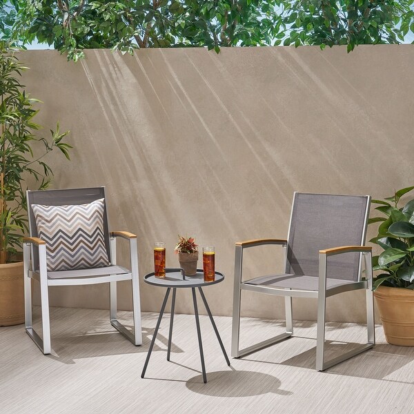 Glasgow Outdoor 2 Seater Aluminum and Mesh Chat Set by Christopher Knight Home