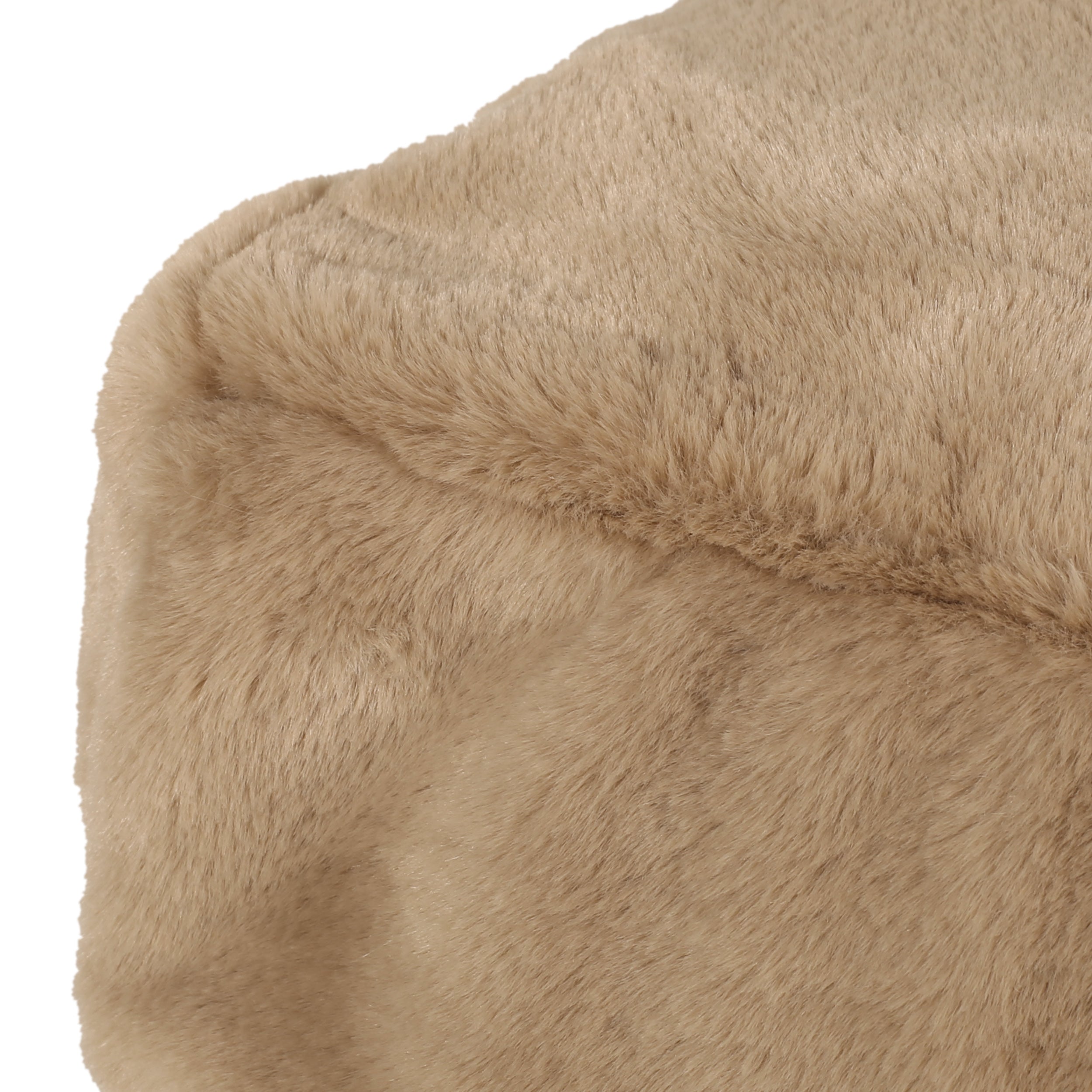 Pickerel Modern Glam Faux Fur Cube Pouf