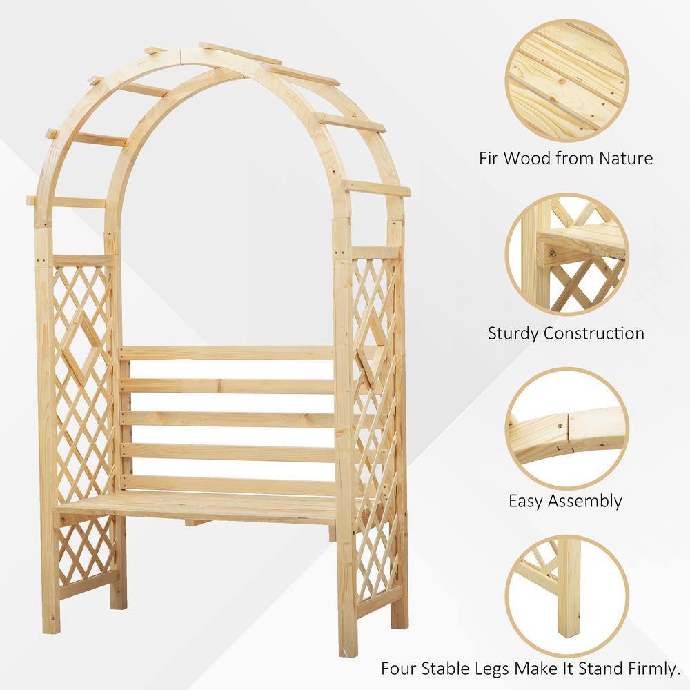 Outsunny 81.5 in. Bench Pergola Trellis 84B-470