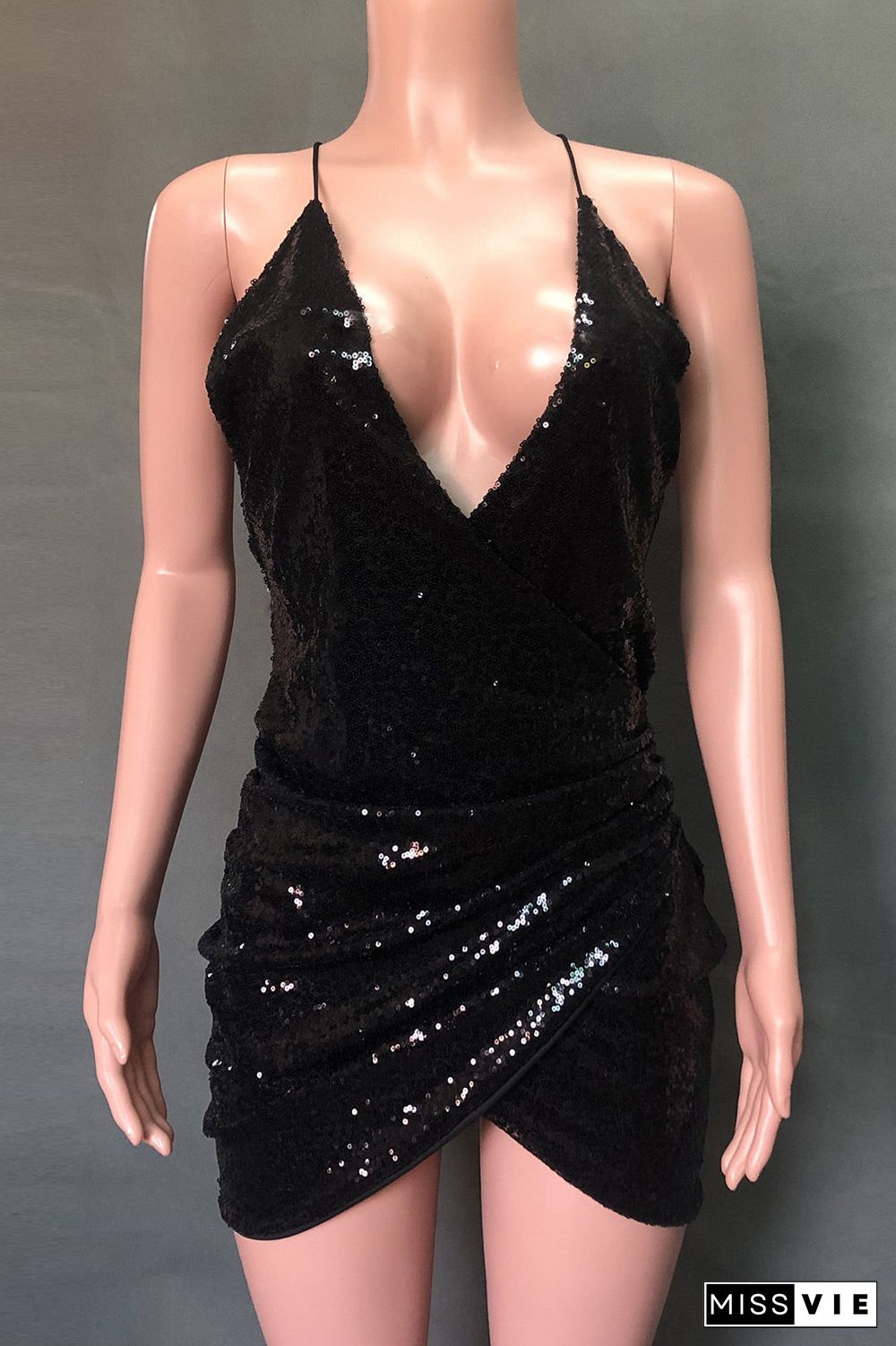 Sexy Mini Gold Sequins Party Dress