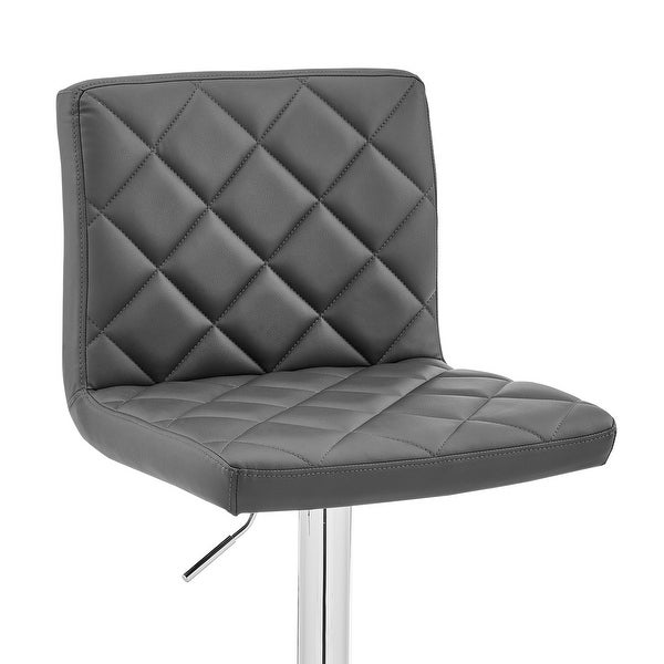 The Duval Grey Adjustable Faux Leather Swivel Bar Stool