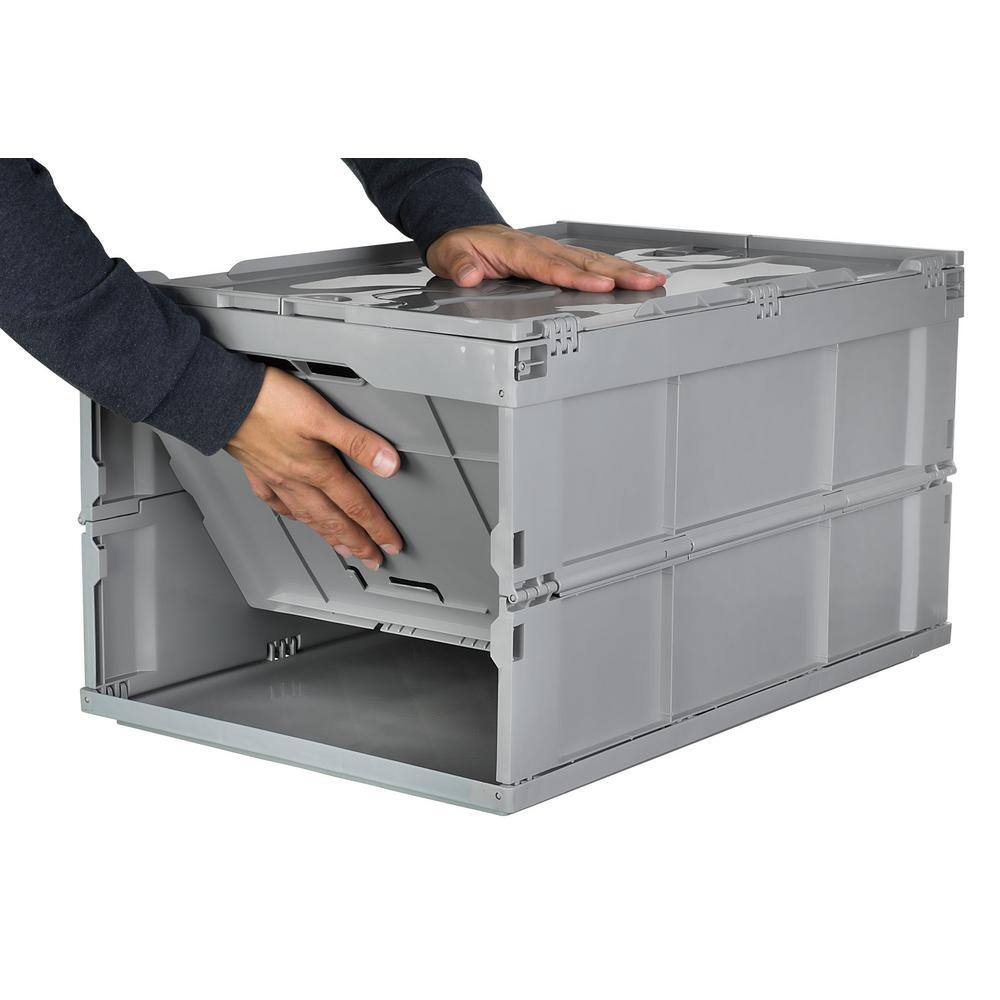 MOUNT-IT! 17-Gal. Collapsible Plastic Storage Crate MI-908