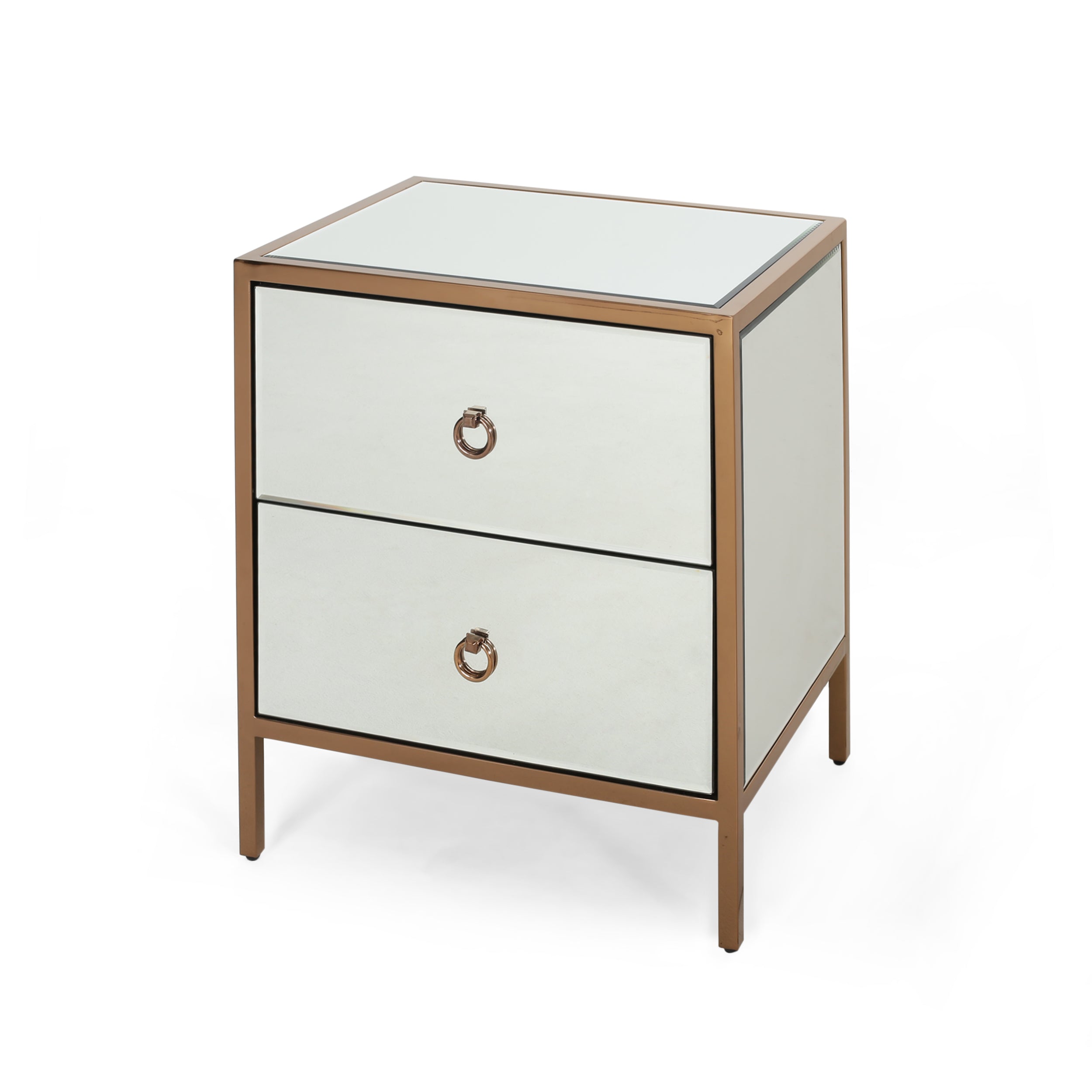 Renee Glam Mirrored 2 Drawer Cabinet