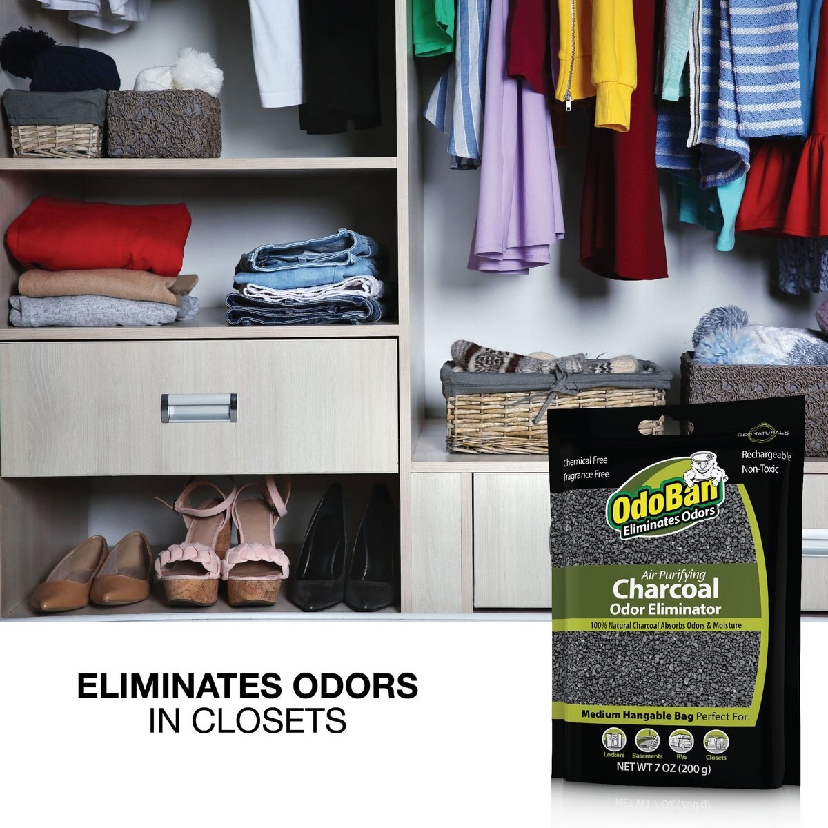 OdoBan Charcoal Odor Eliminator Deodrizer， 200-gm bag