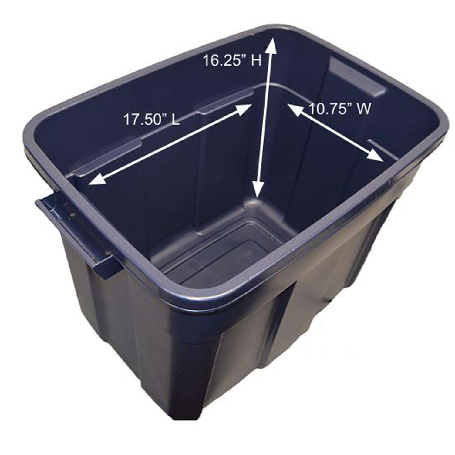 Rubbermaid Roughneck 18 gal Black/Gray Storage Box 16.5 in. H X 15.9 in. W X 23.875 in. D Stackable