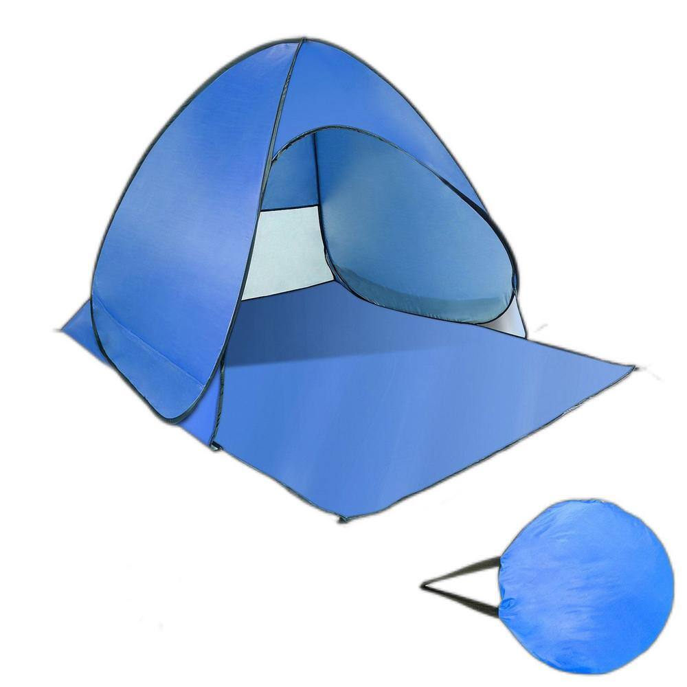 Afoxsos Outdoor Blue 23-Person Pop-Up Beach Tent Sun Shade Shelter with Anti-UV Automatic Waterproof Canopy and Storage Bag HDDB1328