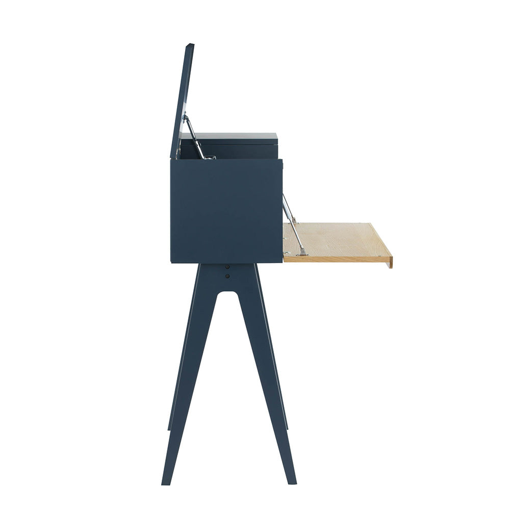 VALEN Study Desk 96cm - Blue Space & Oak