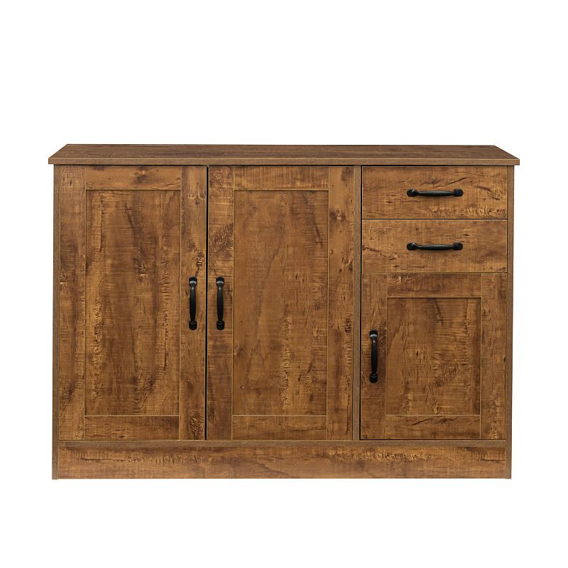 Modern Wood Buffet Sideboard with 2 doorsand1 Storage and 2drawers -Entryway Serving Storage Cabinet Doors-Dining Room Console