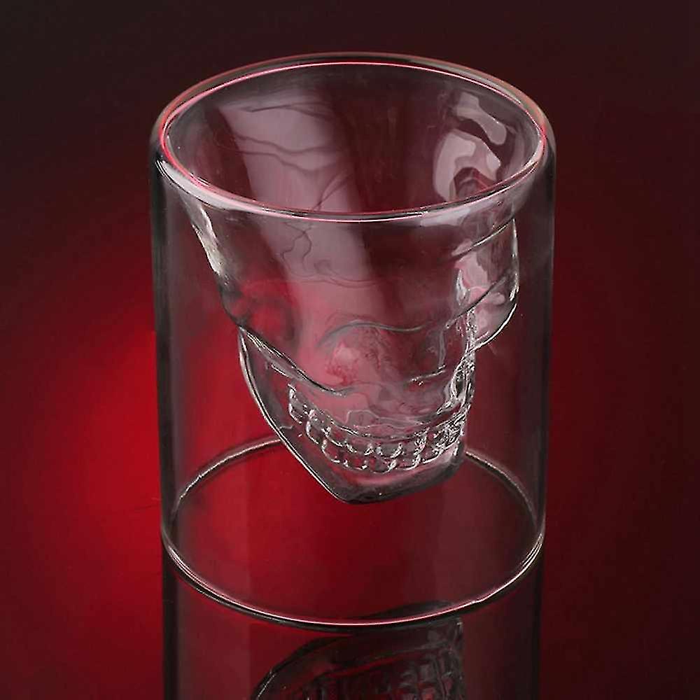 Miman  Creative Skull Transparent Beer Red Wine Whiskey Coffee Milk Tea Glass Skeleton Water Cup 250ml