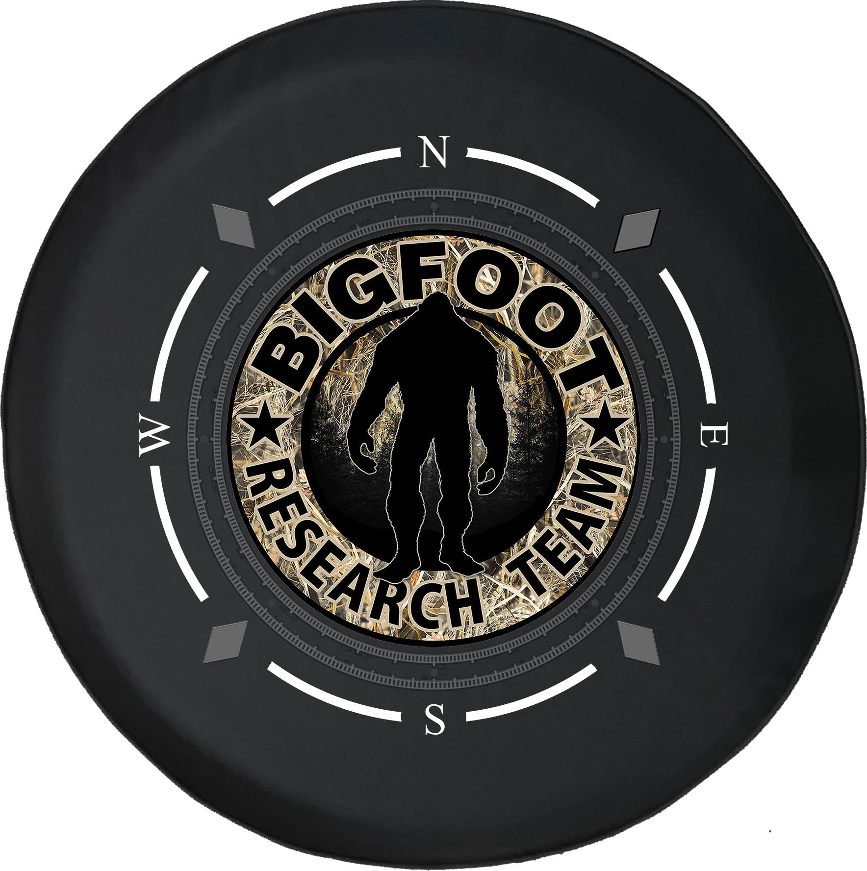 Spare Tire Cover Compass Bigfoot Sasquatch Team Wheel Covers Fit for SUV accessories Trailer RV Accessories and Many Vehicles