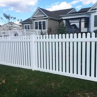 Weatherables Provincetown 5 ft. H x 8 ft. W White Vinyl Picket Fence Panel Kit PWPI-3NR-5X8