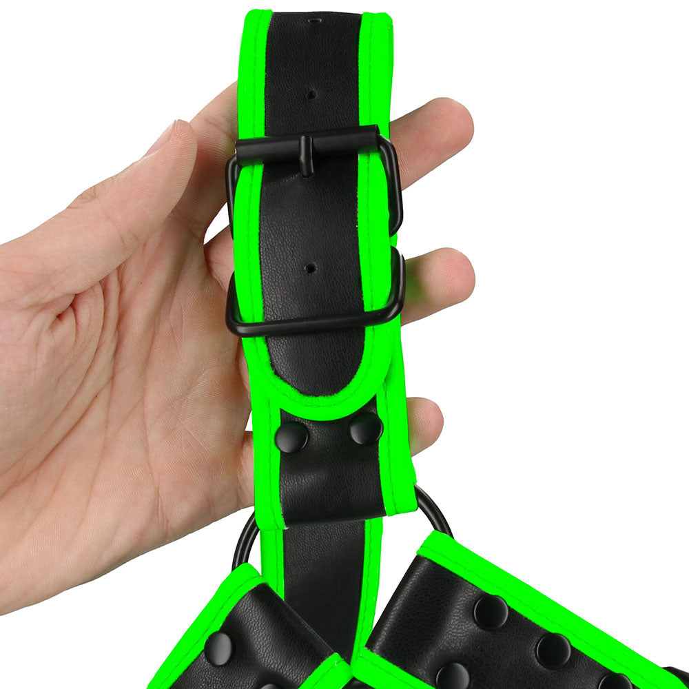 Ouch! Glow in the Dark Buckle Bulldog Harness /XL