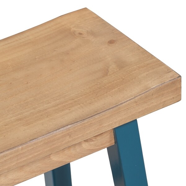 Farmhouse Rustic 2-piece Counter Height Wood Kitchen Dining Stools