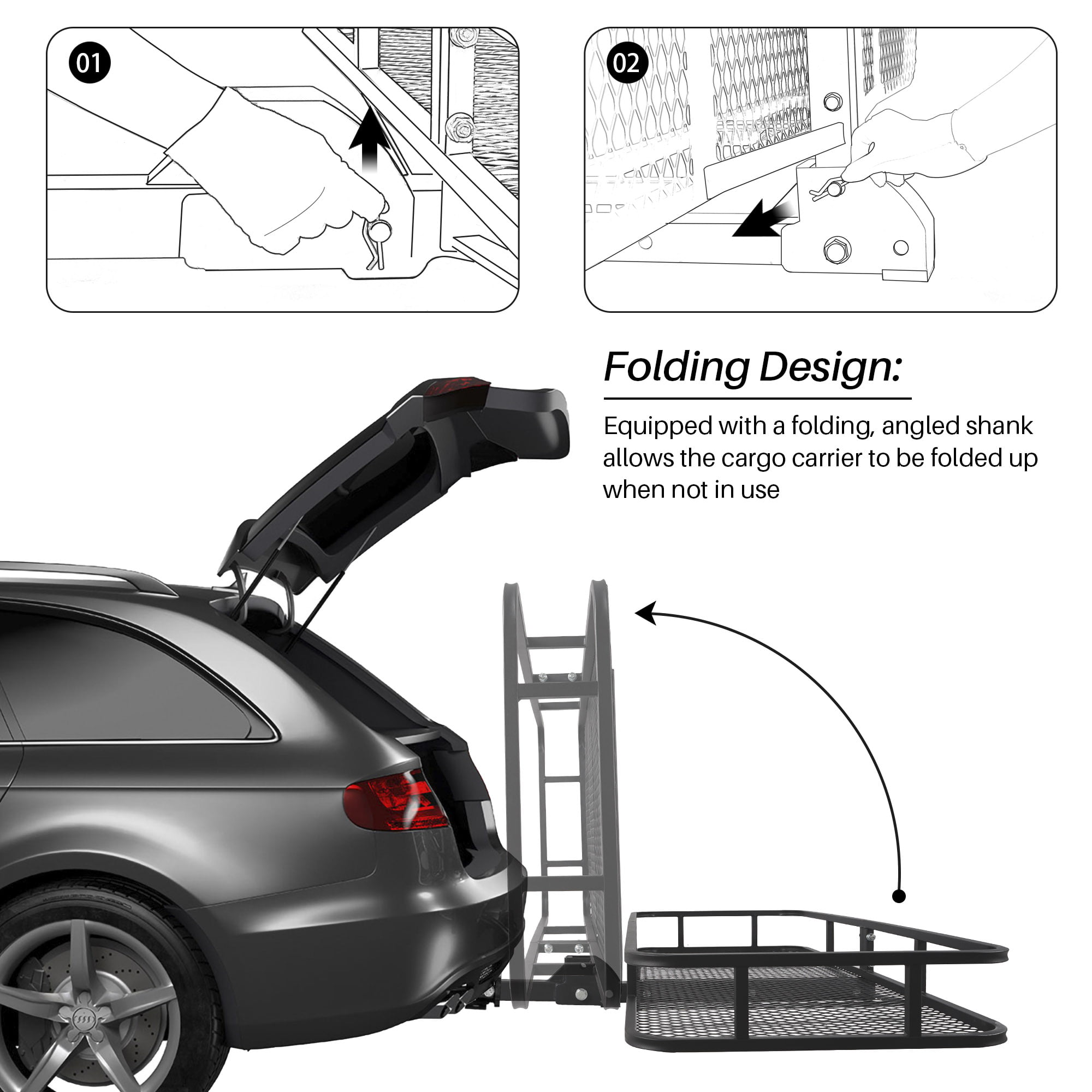 Arksen Folding Cargo Carrier Luggage Basket 2