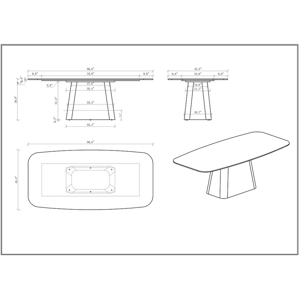 Somette Kenny Modern Marbleized Dining Table