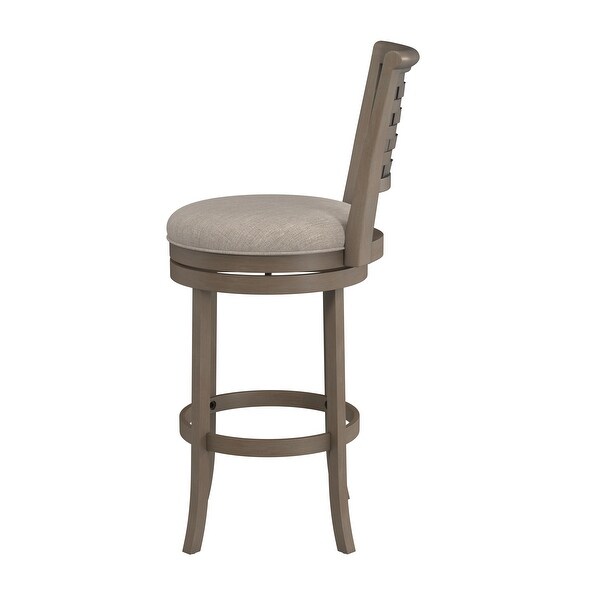 Hillsdale Furniture Thredson Wood Bar Height Swivel Stool， Gray - 43.5H x 21.75W x 23.75D; Seat Height: 30.5