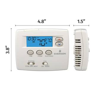 Emerson 80 Series Blue 5+1+1 Day Programmable Single Stage (1H1C) Thermostat 1F80-0261