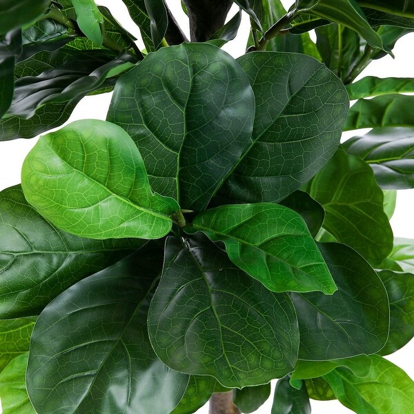 Fiddle Leaf Fig Tree 6ft Tall Artificial Tree in Plastic Pot Fake Ficus Lyrata Plants with 184 Fiddle Leaves Faux Fig Trees