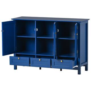 Tileon 44.9 in. W x 14.8 in. W x 31.1 in. H in Blue MDF Ready to Assemble Kitchen Cabinet with Solid Wood Legs AYBSZHD570