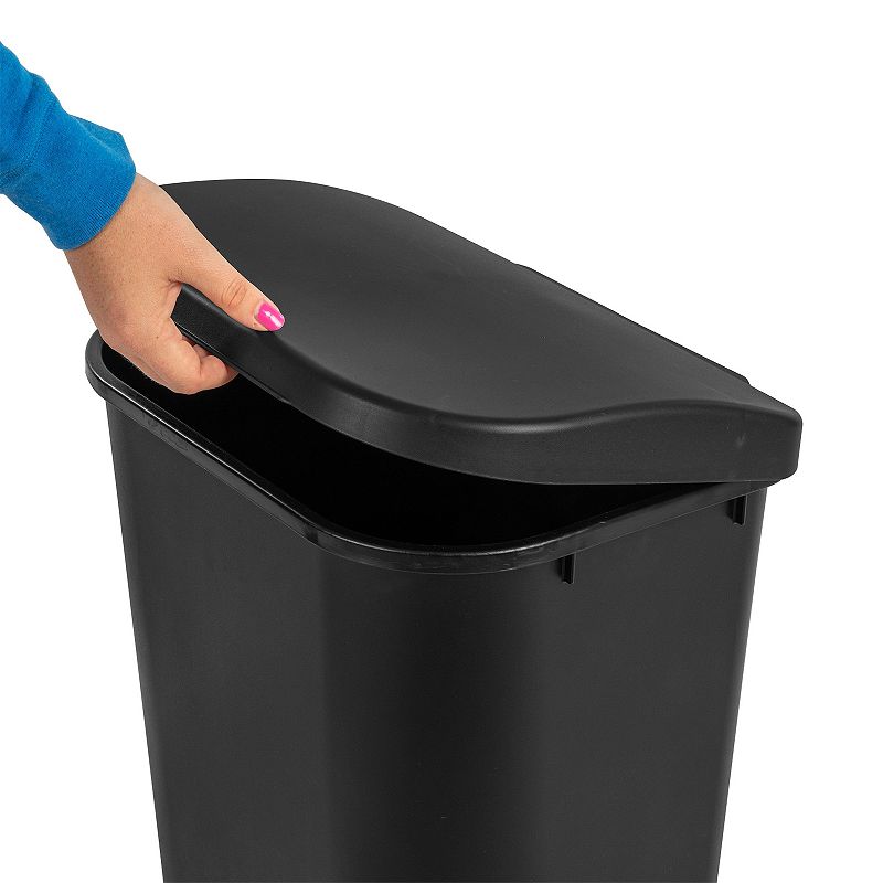 Sterilite 11.3 Gal Lift Top Lid Kitchen Trash Can Wastebaskets， Black (24 Pack)