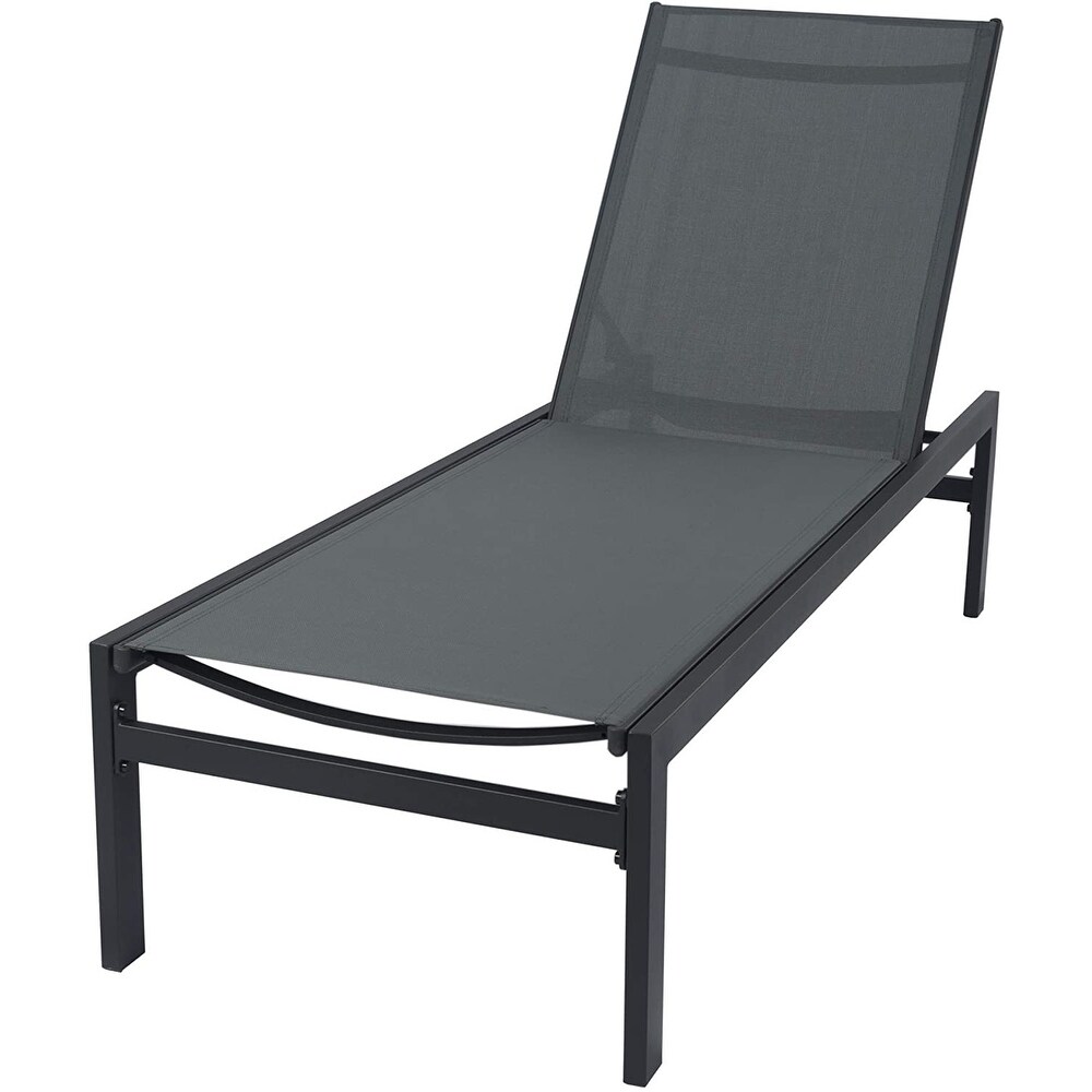 Kozyard Modern Full Flat Aluminum Patio Reclining Adjustable Chaise Lounge with Sunbathing Textilence for  Weather