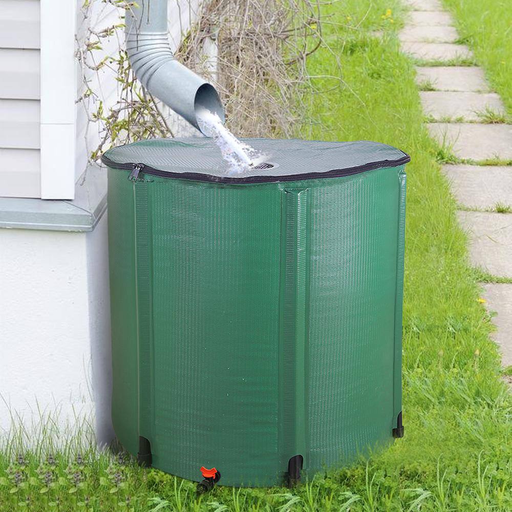 Karl home 200 Gal. Green Folding Rain Barrel Water Collector 724099226089