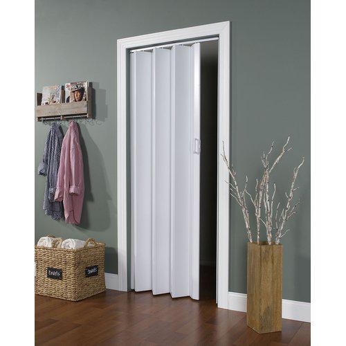 Homestyle Vienna PVC Accordion Folding Door Fits 36 wide x 80 high Fruitwood Woodgrain Color