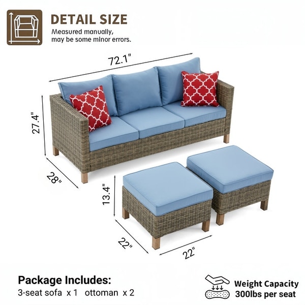 72.1'' Wicker Outdoor Patio Sofa