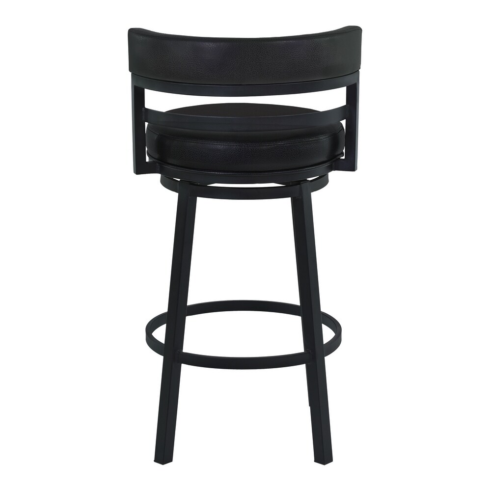 Madrid Modern Swivel Counter/Bar Stool in Faux Leather and Metal