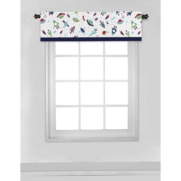 Bacati Space Multicolor Boys Cotton Window Valance