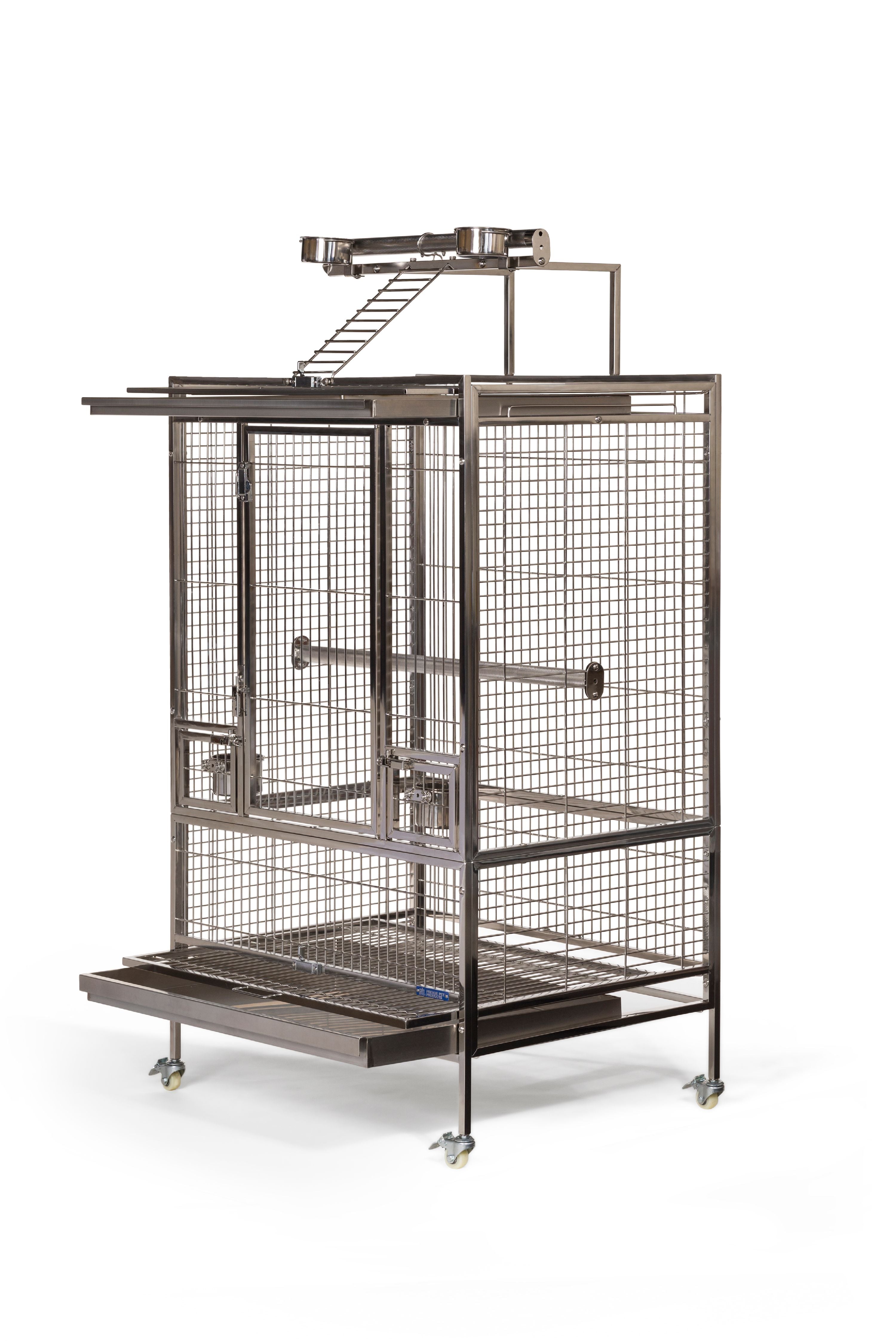 Prevue Pet Products Large Stainless Steel Bird Cage with Play Top and Large Door