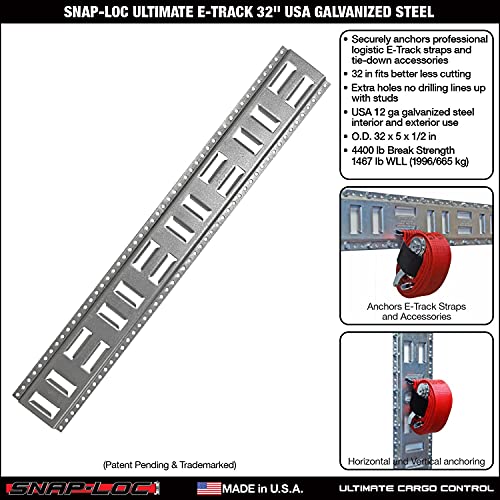 SNAP-LOC Ultimate E-Track 32 Inch USA Galvanized Steel Horizontal Vertical